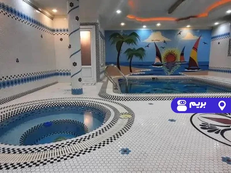 ویلا استخردار آبگرم با فوتبال دستی نیکنامده
