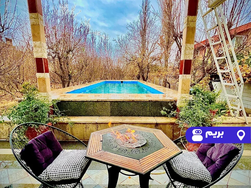 ویلا استخردار آبسرد و جکوزی باغ بهشت با بیلیارد