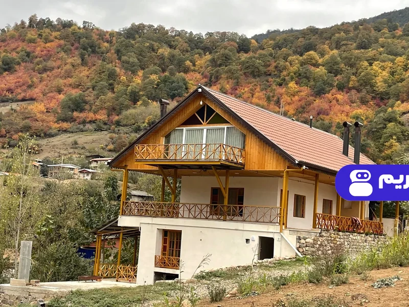 ویلا با دیزاین چوب استخردار آبگرم سپیدار