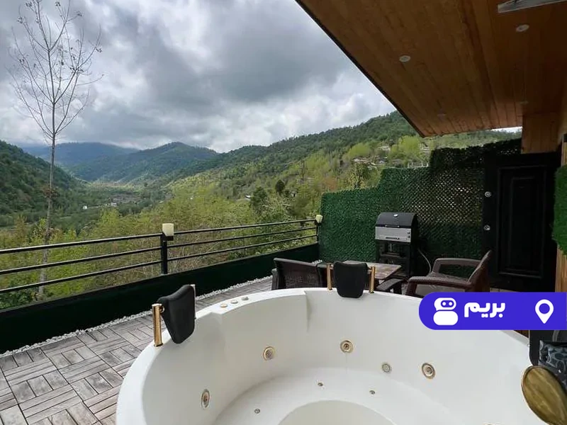 کلبه چوبی رویایی با جکوزی